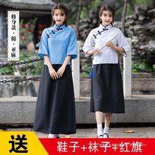 民国学生装女五四青年装儿童民国风女装中山装男舞台表演合唱服汎