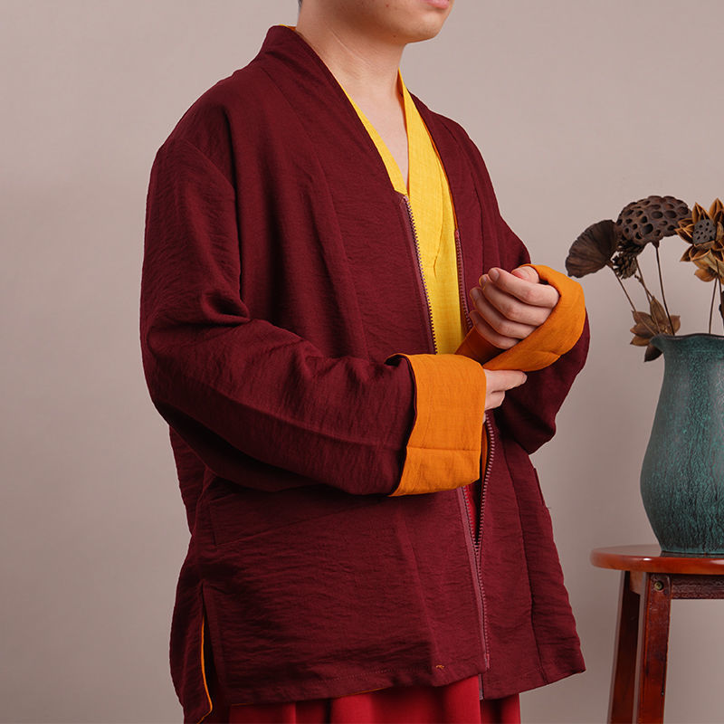 【双面可穿】喇嘛僧服藏传佛教衣服藏式僧装外套拉链款长袖东波