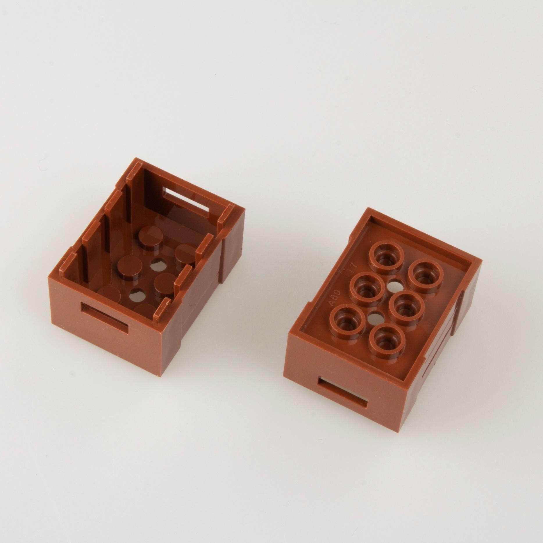 兼容乐高30150国产积木零散配件收纳箱子木箱容器水果筐3x4点