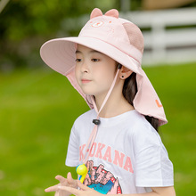 夏季儿童帽子宝宝大帽檐夏款男孩防晒帽女孩太阳帽遮阳帽渔夫帽