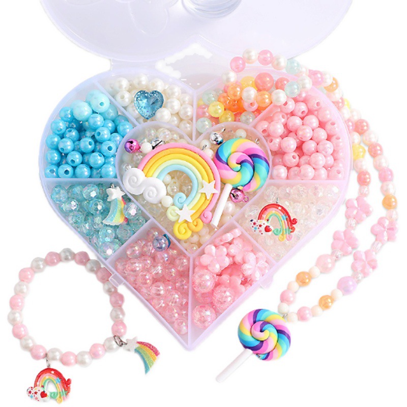 彩色串珠项链手链儿童玩具女孩手工diy材料视力弱视训练串珠子