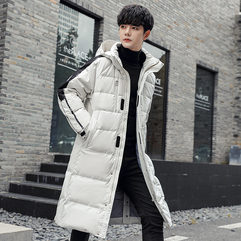 Men's Long below the Knee down Jacket Winter Thick down Jacket down Jacket Couple Fashion Brand New Hooded down Jacket Coat