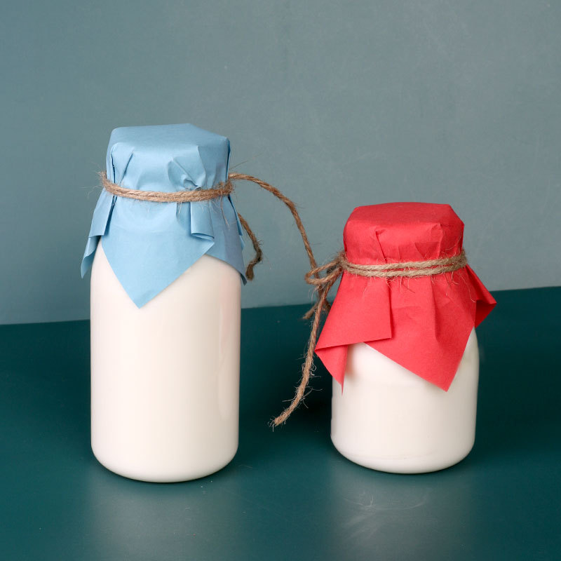 甜品台布丁瓶封口纸 玻璃瓶酸奶瓶纸盖 婚礼生日宴布置彩色瓶盖纸