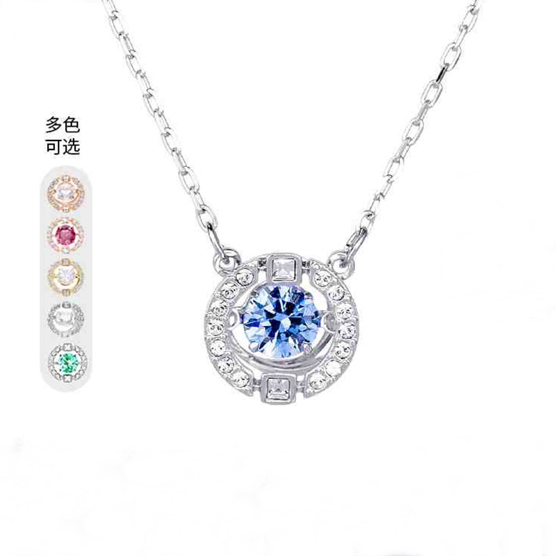 施华洛高版本跳动的心项链女施华洛元素水晶灵动锁骨链厂家代发