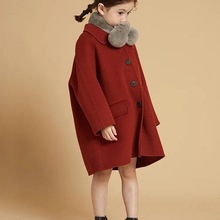 2023新款双面女大童外套秋冬儿童外套洋气拜年服羊毛呢子大衣