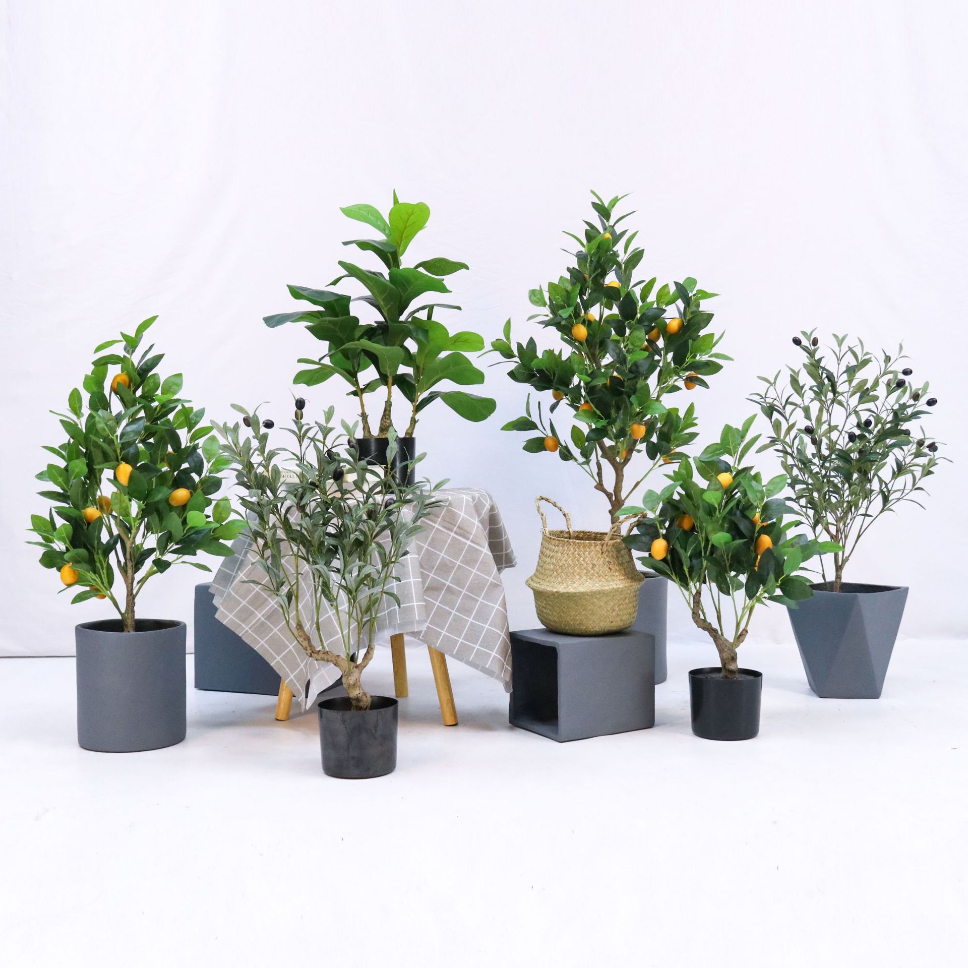 北欧风假柠檬树果树仿真植物落地盆栽客厅室内家居装饰橘子树盆景