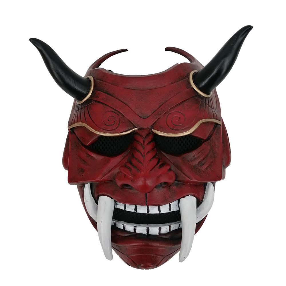 万圣节树脂赤般若面具 影视周边cosplay道具红色魔鬼般若面罩道具