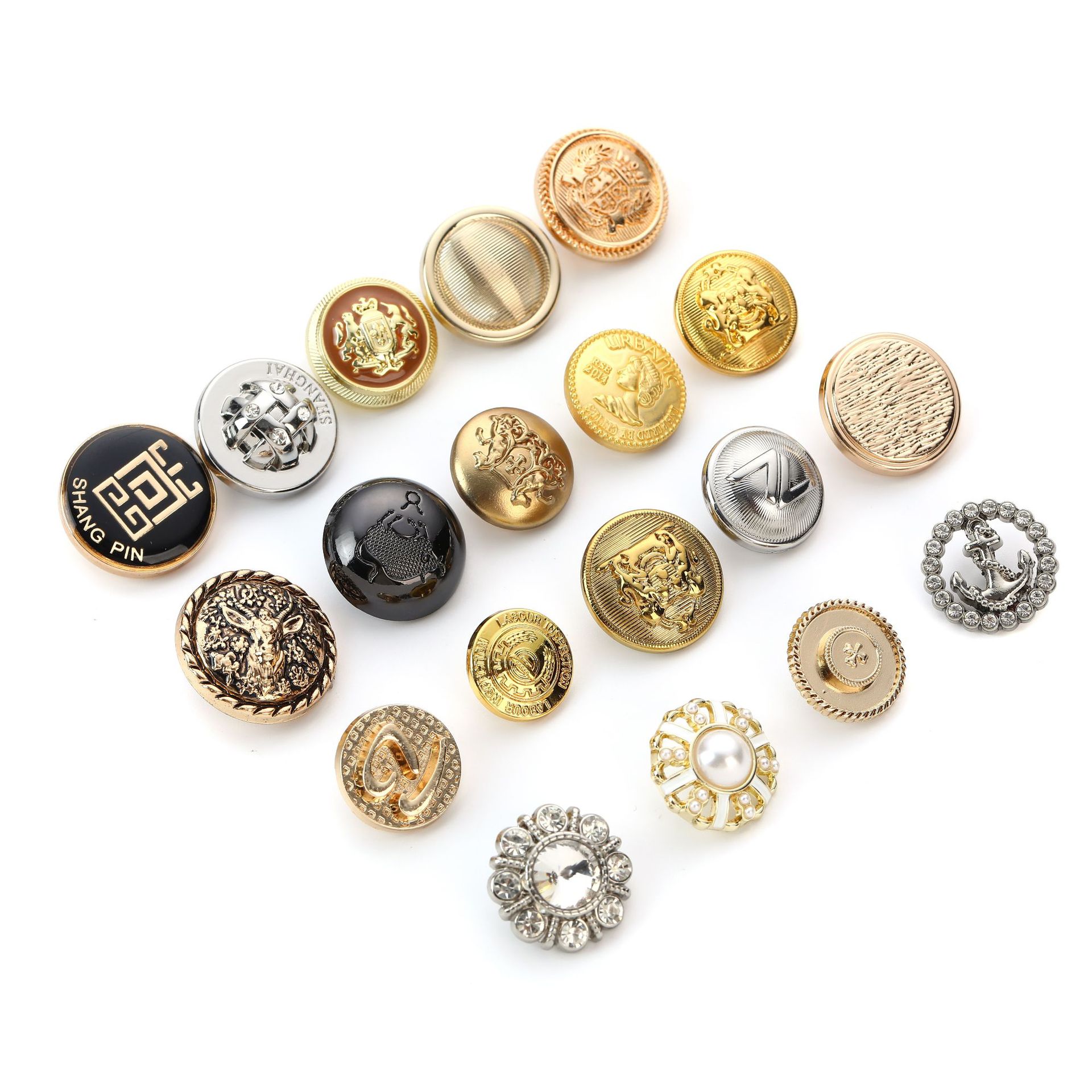 Manufacturers Can Set Zinc Alloy Metal Hand Sewing Button Can Set round Logo Concave Overcoat Clothes Accessories Cufflinks Cufflinks