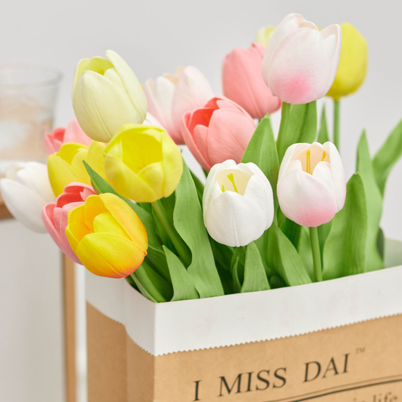 cross-border tulip artificial flower ins nordic fake flower living room and dining room decorations bouquet picnic photo display