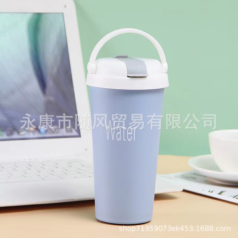 Exclusive for Cross-Border 304 Stainless Steel Cup Good-looking Portable Belt Straw Tumbler Male and Female Students in-Car Thermos