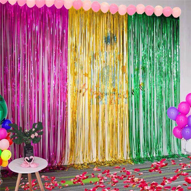 雨丝帘生日年会装饰彩带圣诞节门帘舞台结婚庆典晚会拍照背景墙