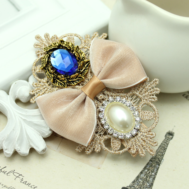 蝴蝶结发夹纯手工制作韩国头饰复古新品顶夹女士漂亮发夹