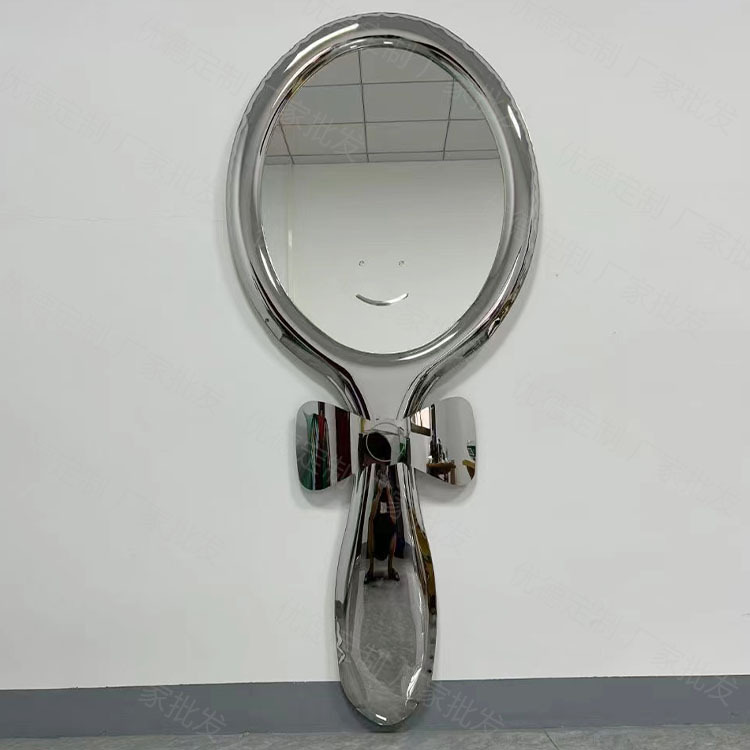 浴室银色玻璃镜壁挂式衣冠镜不锈钢镀银色落地镜