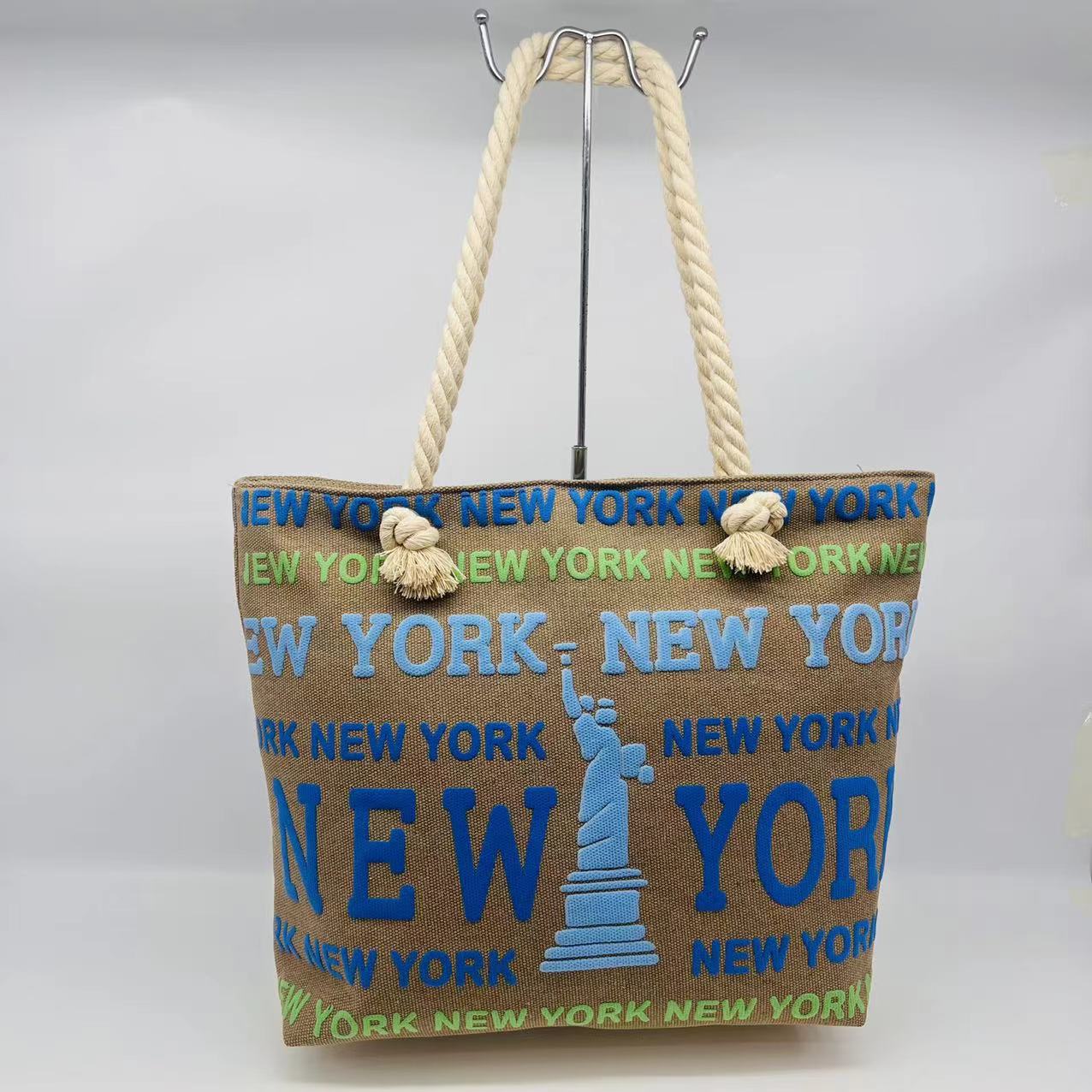 New Beach Bag European and American Style Statue of Liberty Practical Hard-Working Style Foam Personality Shoulder Bag Cotton String Portable