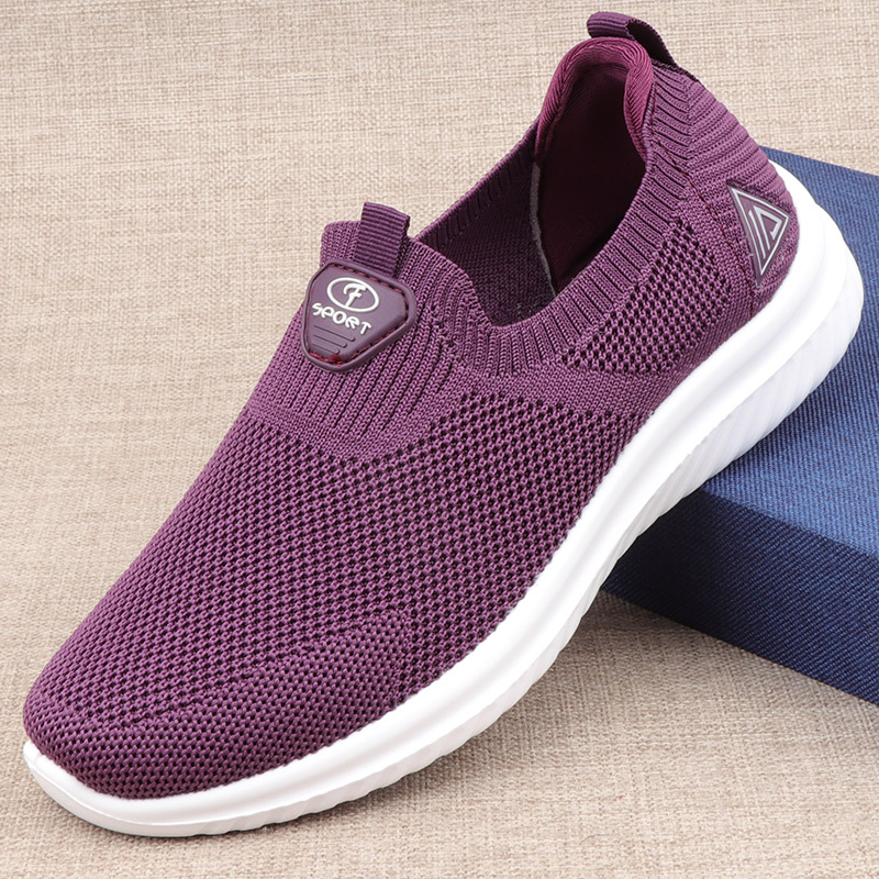 春秋妈妈鞋飞织老北京布鞋女透气中老年宽松奶奶软底34码大码41创