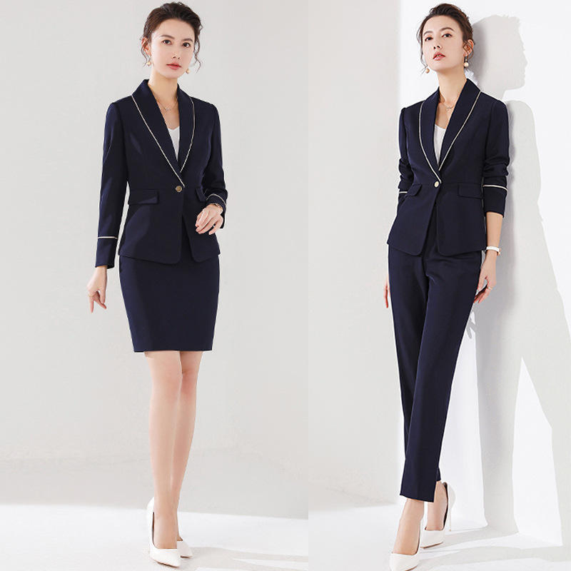 商务西服面试套装女教师正装银行公务员上班工作服大学生时尚西装