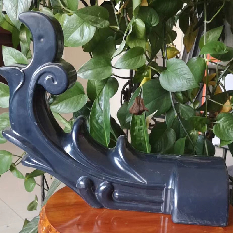 asa合成树脂瓦仿古瓦翘脚尾翘角飞檐塑料瓦双面尾翘瓦堵头配件