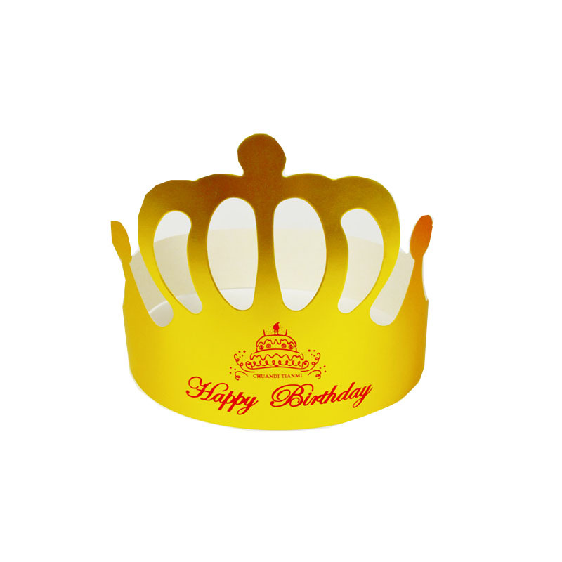 Factory Wholesale Internet Celebrity Crown Birthday Hat Children Adult Birthday Party Birthday Hat Gold Cardboard Decorative Hat
