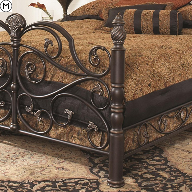 欧式铁艺床复古