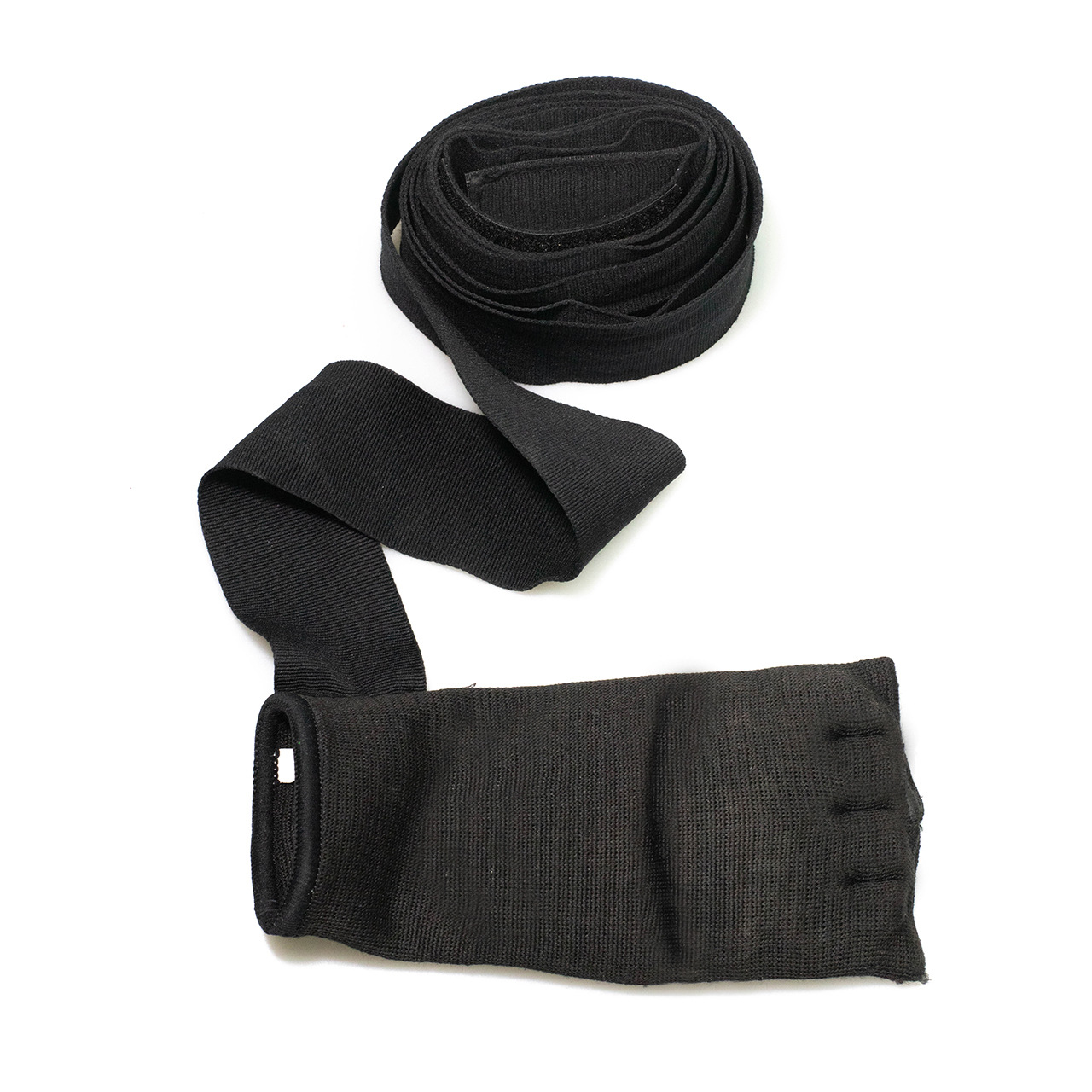 拳击绑带凝胶护手带1米长缠手带加厚防护搏击绷带 半指拳击手套黑