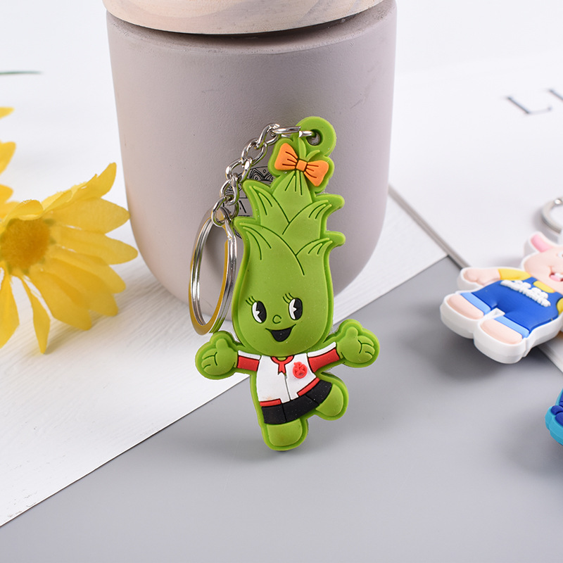 Pvc Keychain Silicone Flexible Rubber Key Chain Customized Cartoon Animation Image Pendant Brand Advertiser