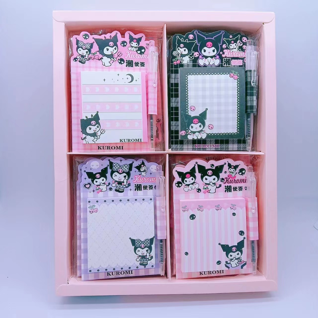 动漫三丽鸥库洛米便签纸 笔组合可爱玉桂狗萌兔留言纸diy手账素材