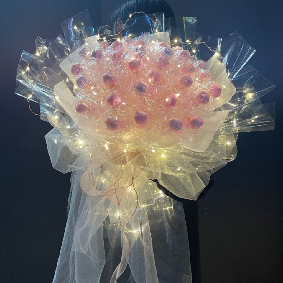 创意发光糖果diy棒棒糖花束包装纸材料包套装手工礼品生日礼物