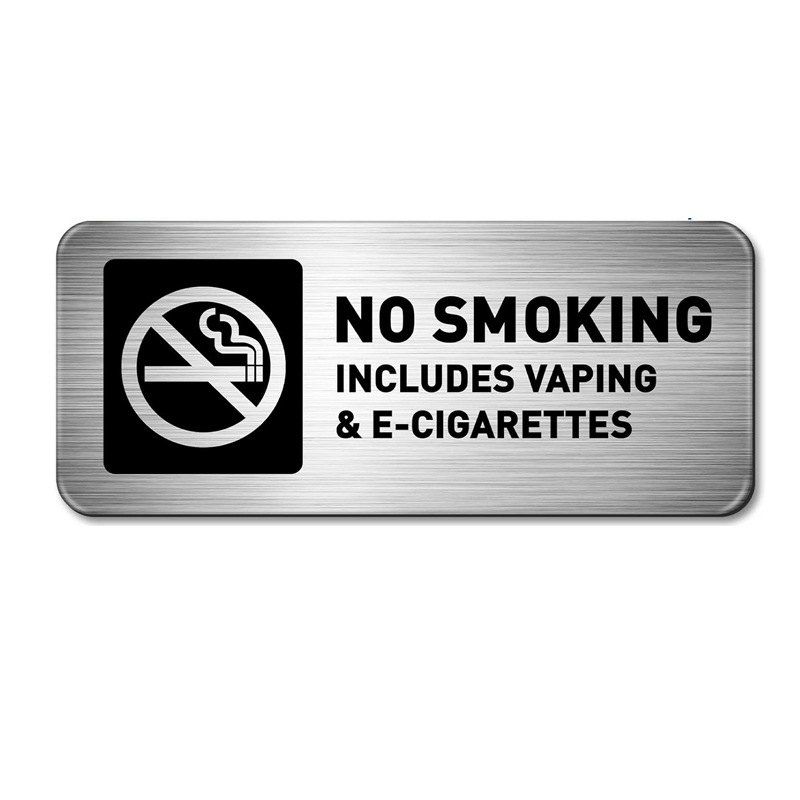 外贸禁止吸烟标志家庭商业办公室拉丝铝7 x 3英寸no smoking sign