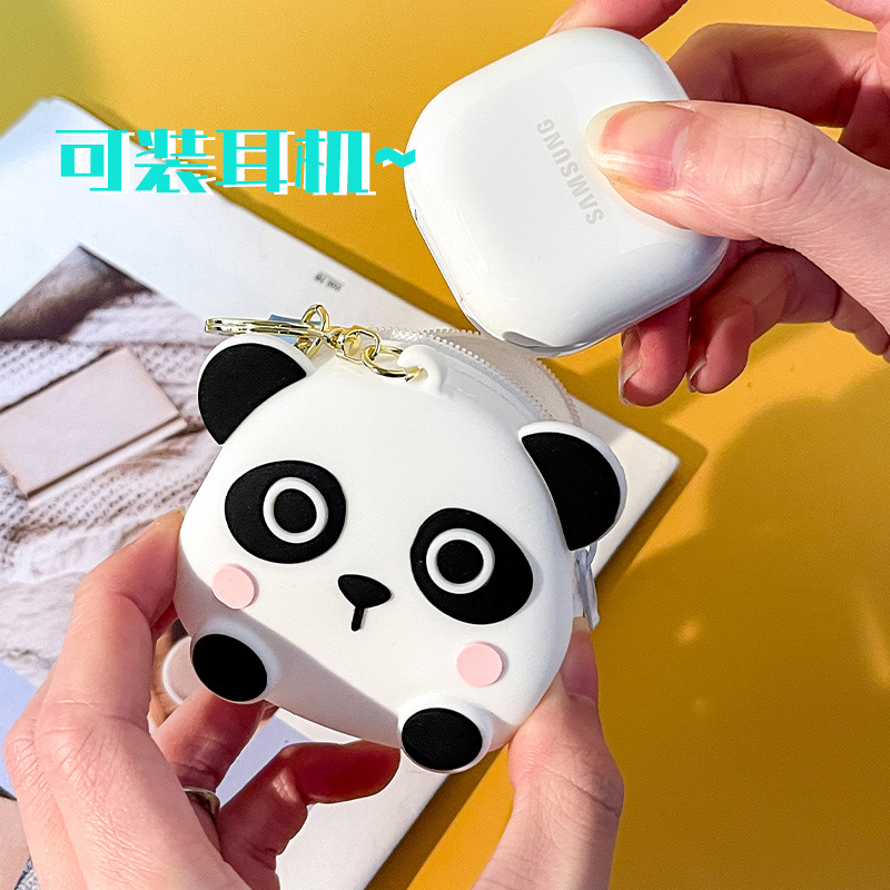 Wholesale Customized Cute Waterproof Children's Silicone Zipper Bag StellaLou Silicone Coin Purse Keychain Earphone Bag