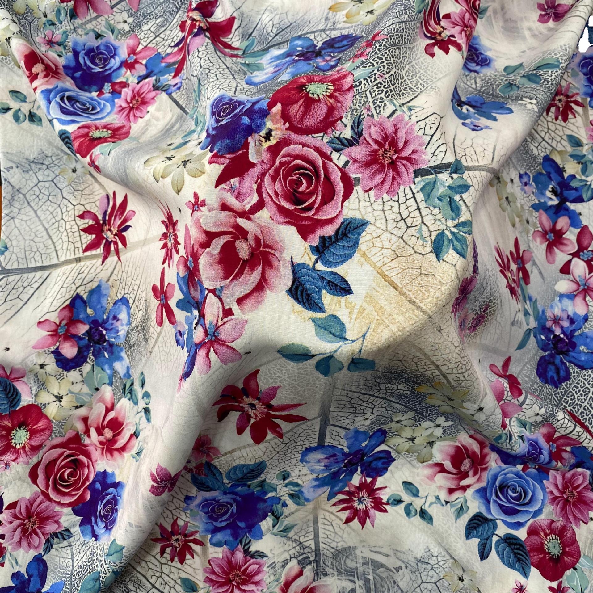 人造棉印花2022棉绸人棉布布料现货桑绵绸夏季连衣裙睡衣面料批发