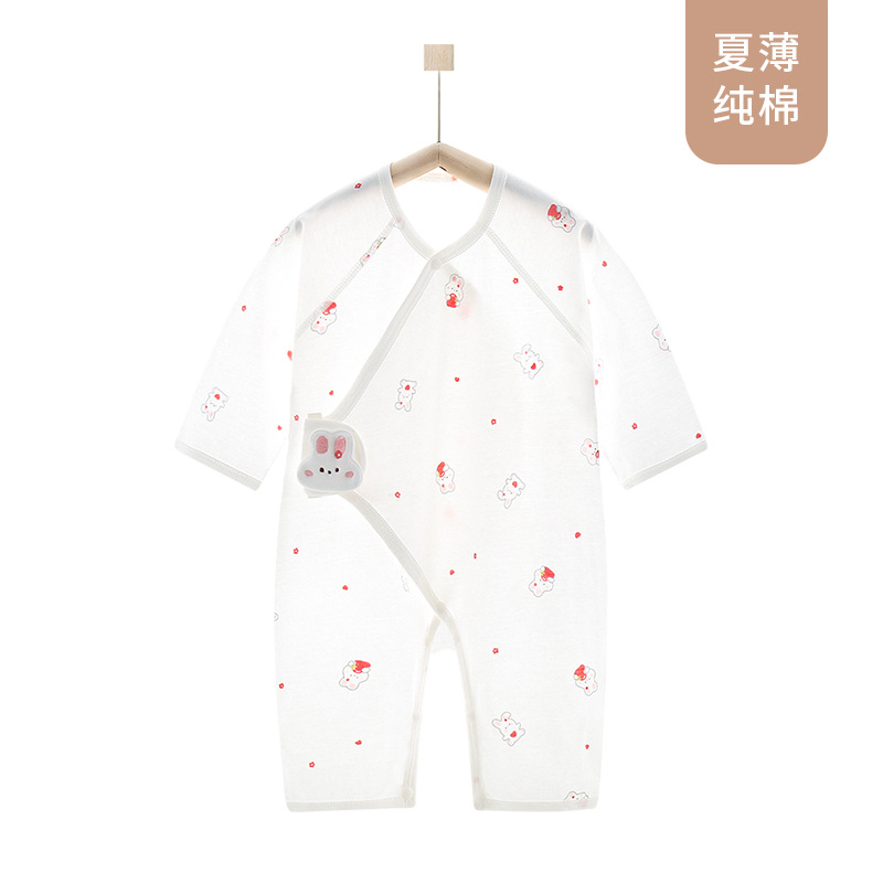 Baby One-Piece Clothes Summer Baby Cotton Breathable Air Conditioning Clothes Newborn Thin Pajamas Long Sleeve Romper Suit Baby Clothes