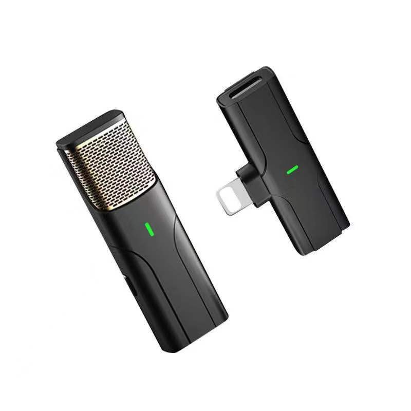 批发无线麦克风领夹式降噪带耳返收音话筒一拖二直播无线麦克风