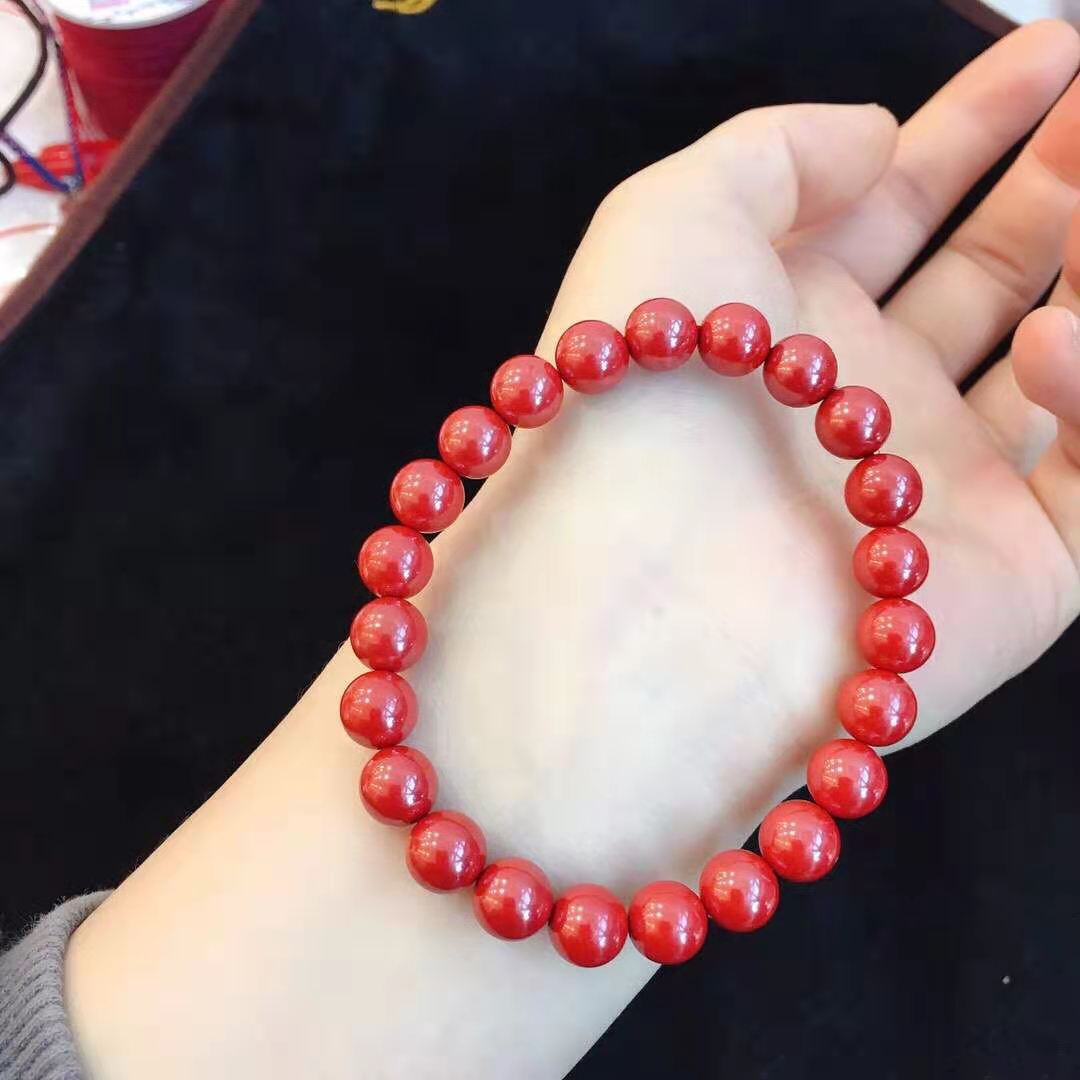 朱砂帝王红纱手链10mm单圈8mm单圈6mm单圈数量规格齐全一件代发