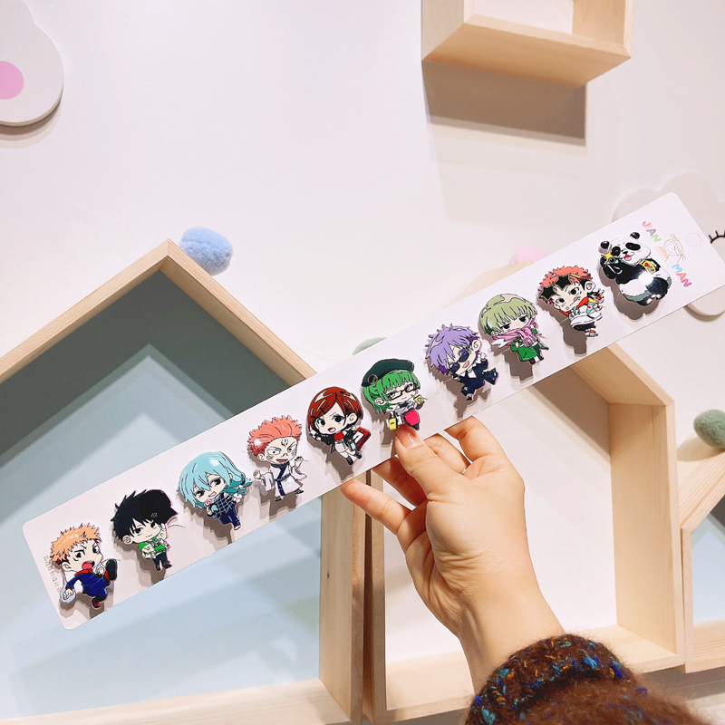 简漫日本儿童卡通动漫咒术回战一字边压鸭嘴夹发夹头饰批发饰品