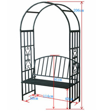 铁艺拱形花架爬藤架户外庭院铁线莲花园拱门架子椅子阳台门拱座椅