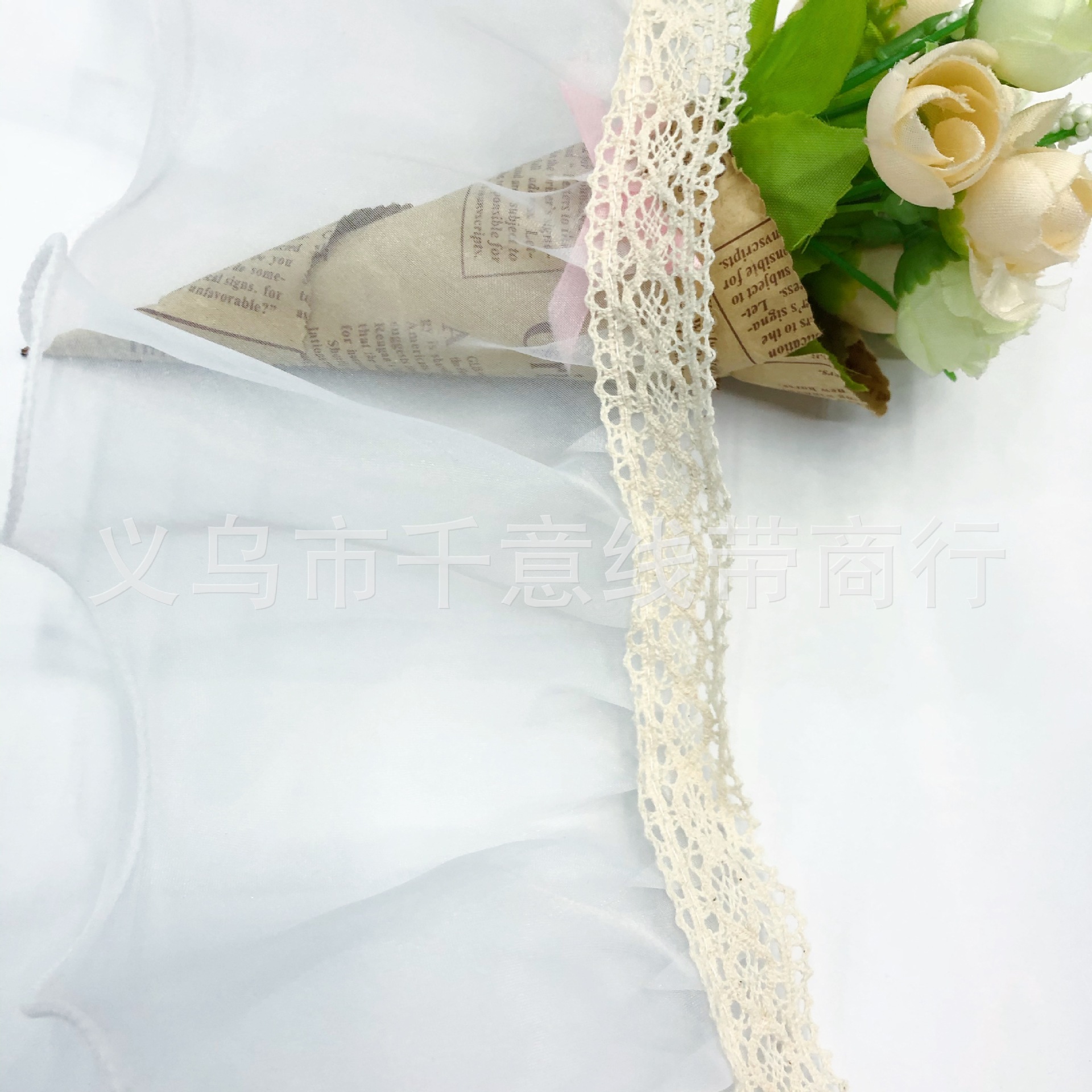 Factory Direct Sales 12cm Cotton Thread Mesh Pleats Hat Clothing DIY Lace Accessories