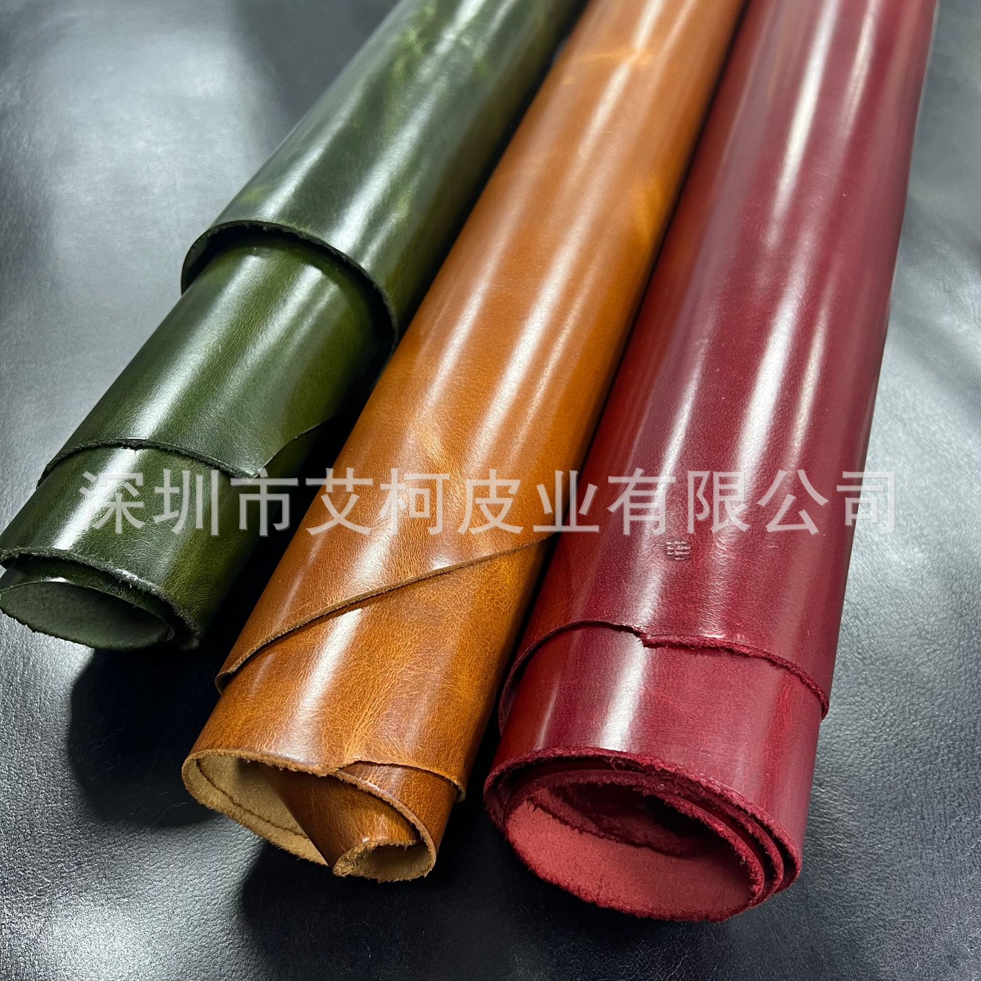 环保牛皮 1.8-2.0MM霍尔文牛皮 黄牛头层复古油蜡皮 双色油蜡皮