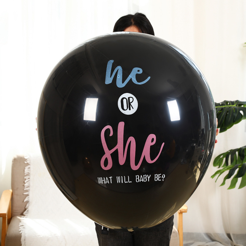 Black 36-Inch Boyorgirl Thick round Amazon Aliexpress Baby Gender Reveal Paper Balloon