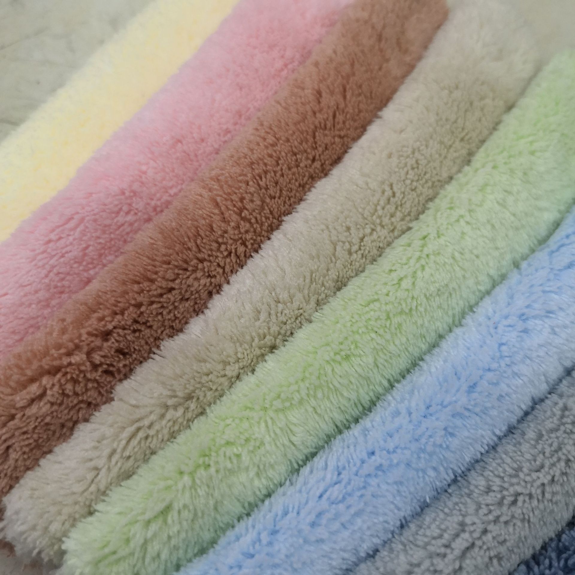 现货 锦涤双面珊瑚绒面料 加厚强吸水毛巾布 家居服浴袍毛巾面料