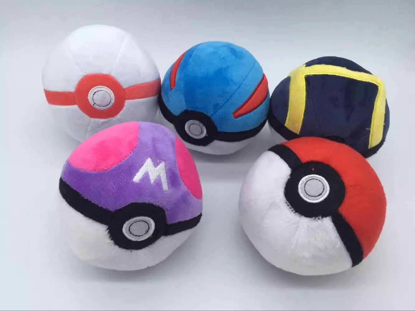 精灵球毛绒公仔 5款大师球 时间球 5寸小精灵玩具娃娃-阿里巴巴