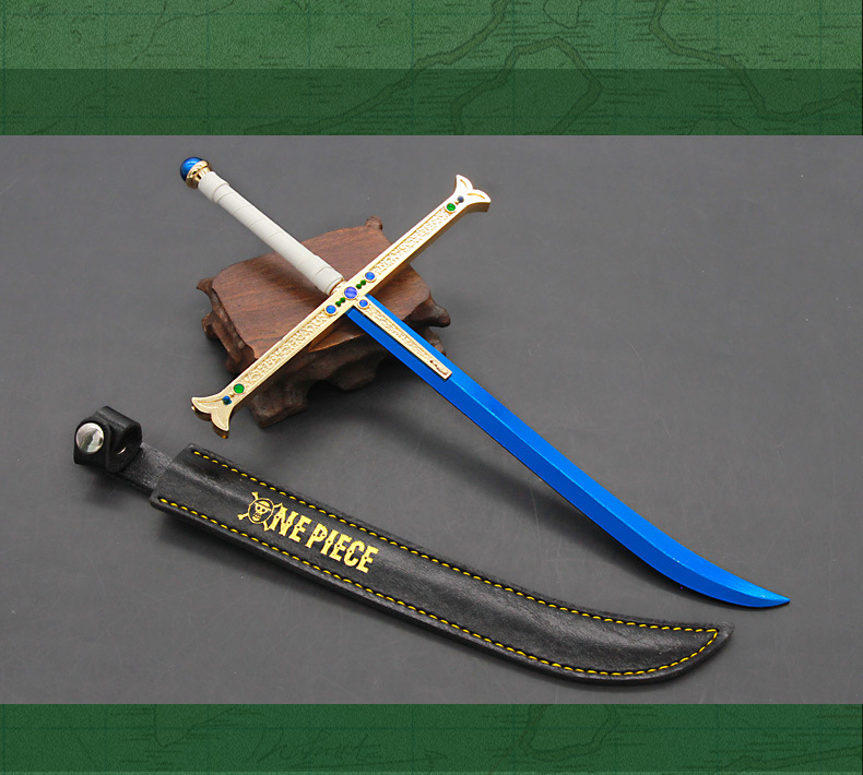 海贼王动漫周边七武海鹰眼黑刀夜武器模型全金属工艺品摆件