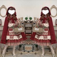 洛丽塔裙子浆果少女op复古小红帽斗篷长袖日系洋装lolita连衣裙仙