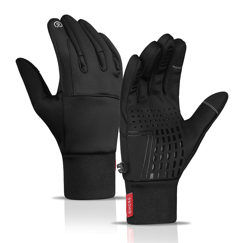 Outdoor Cycling Gloves Men's Winter Sports Windproof Waterproof Velvet Warm Touch Screen Warm Ski Gloves Wholesale