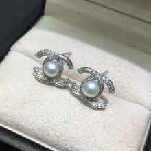 珍珠耳钉厂家批发 S925银耳钉 4-5mm白色淡水珍珠