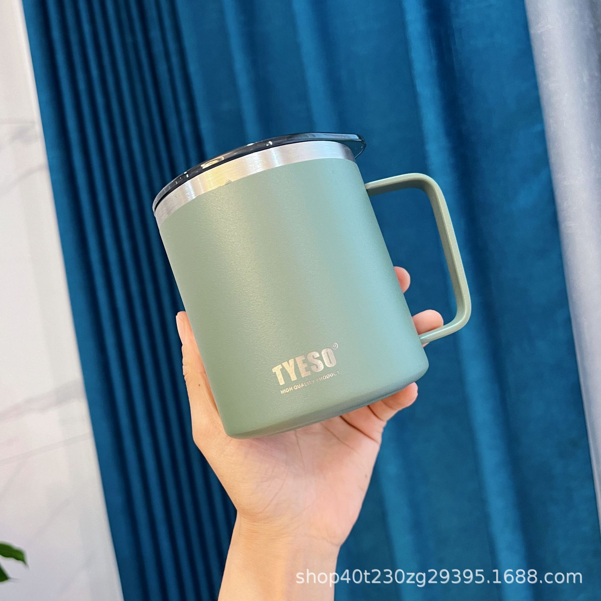 Cross-Border New Arrival Coffee Cup with Lid Ins Household 304 Stainless Steel Mug Cup Creative Simple Office Cup with Handle