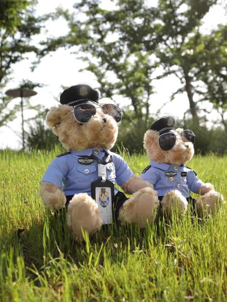 交警小熊公仔济南警熊蜀黍家铁骑警察熊公安警官玩偶毛绒礼物