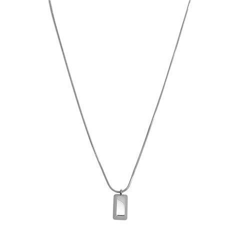 Titanium Steel Women's Color-Preserving Gold Brick Silver Brick Gold Bar Solid Gift Animal Year Necklace Light Luxury Women's Accessories Matching