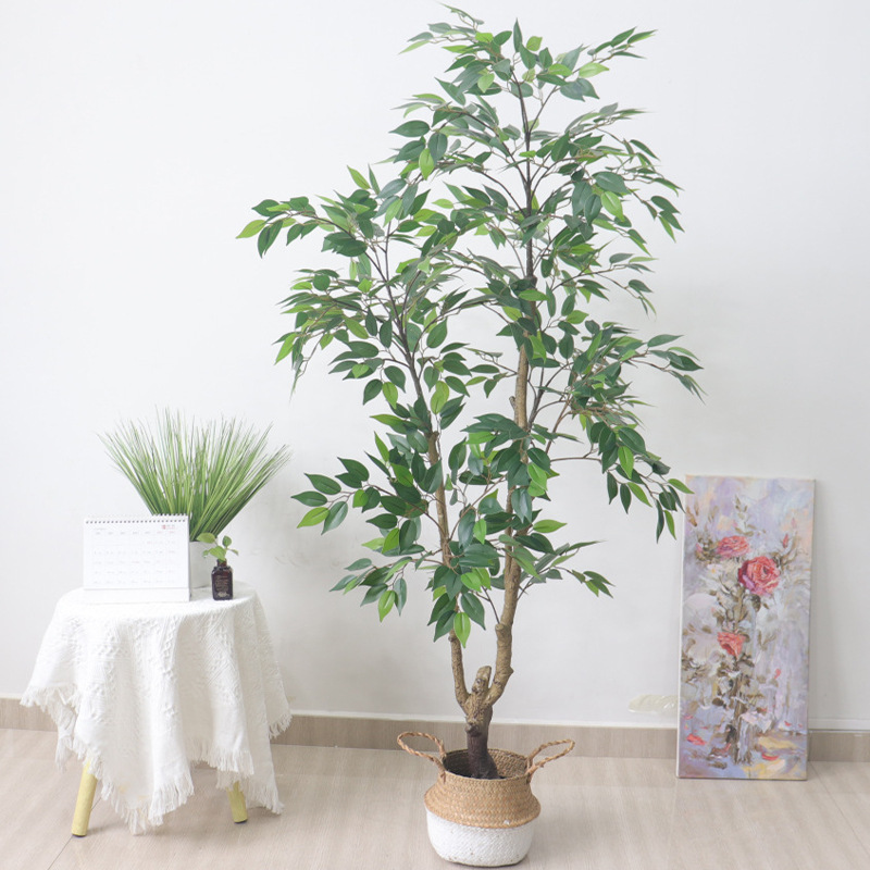 Simulation Plant Simulation Banyan Tree Potted Indoor Living Room on-the-Ground Green Plant Bonsai Decoration Window Office Decorations