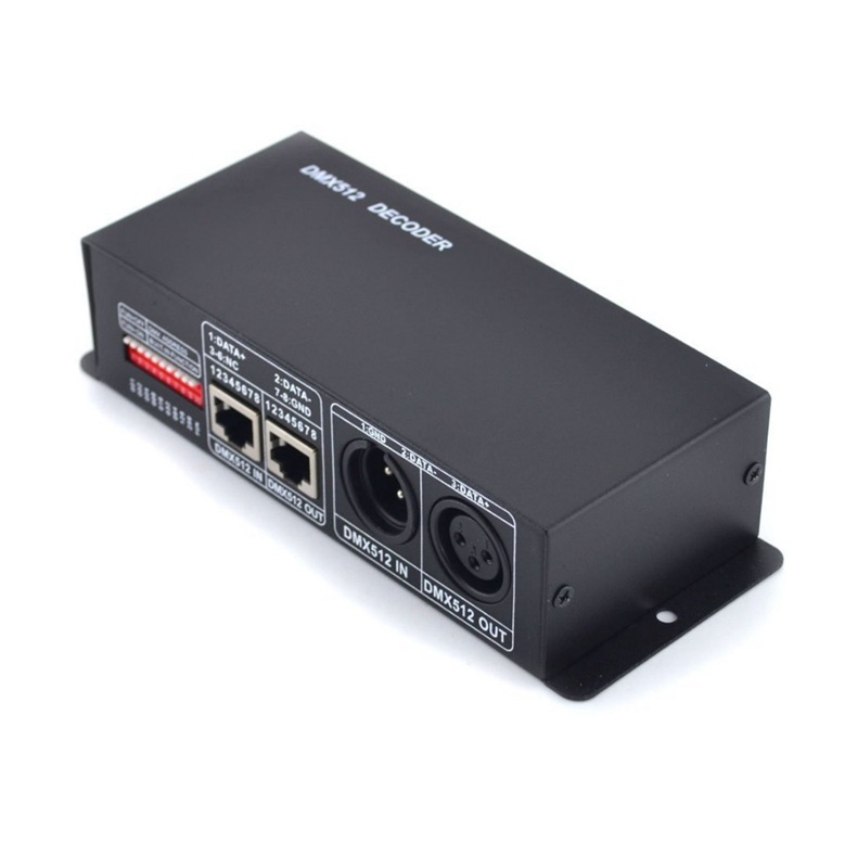 dmx512 led3*8a解码器灯带七彩3通道rgbw4通道灯条24a拨码控制器