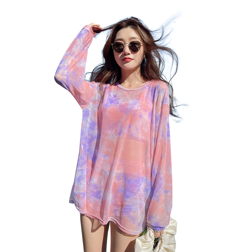 2021 New Swimsuit Women's Split Bikini Sexy Long Sleeve Sun Protection Student Conservative Blouse Three-Piece Set Hot Spring Clothing